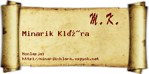Minarik Klára névjegykártya